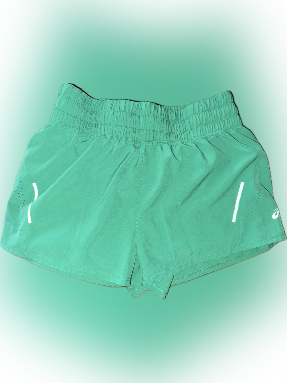 ASICS Kelly green running shorts, Small